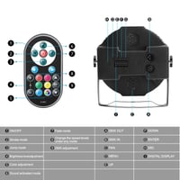 U`King 2 ks RGB LED Par reflektor, 36 LED javiskové osvetlenie s diaľkovým ovládačom, 72W DMX512 7CH disko svetlo na párty, svadbu, do baru a klubu 5