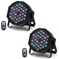 U`King 2 ks RGB LED Par reflektor, 36 LED javiskové osvetlenie s diaľkovým ovládačom, 72W DMX512 7CH disko svetlo na párty, svadbu, do baru a klubu 1