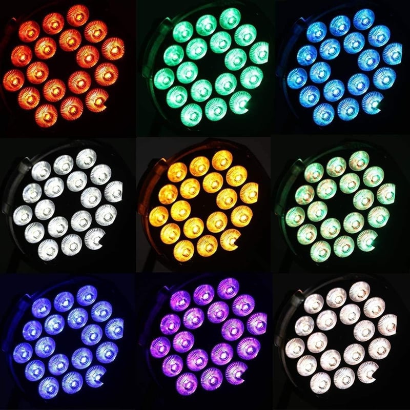 U`King 2x LED Par Reflektor 18x15W RGBW Színes Színpadi Lámpa DMX512 Diszkó Buli