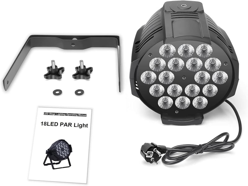 U`King 2x LED Par Reflektor 18x15W RGBW Színes Színpadi Lámpa DMX512 Diszkó Buli