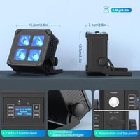 U`King 4x10W LED Party Lámpa, 1db Akkumulátoros Vízálló IP65 RGBWA UV Színes Szórakoztató Fény Távirányítóval 8