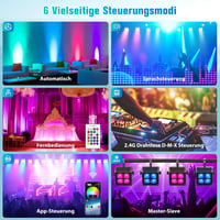 U`King 4x10W LED Party Lámpa, 1db Akkumulátoros Vízálló IP65 RGBWA UV Színes Szórakoztató Fény Távirányítóval 4