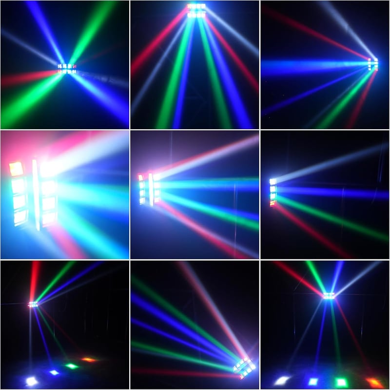 U`King Spider Moving Head 8x10W RGBW LED Fénysugár DMX Diszkó Színpadi Lámpa