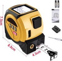 Telemetru laser 3 în 1 Uadme, 40 m, ruletă digitală 5 m, afișaj LCD, calcul arie, volum, Pitagora, unități m/ft/inch 7