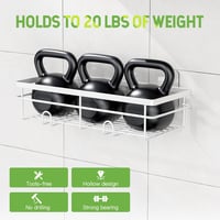 Uamector Zuhanyzó Polc, Fúrás Nélküli Fürdőszobai Állvány, Rozsdamentes Sampontartó, 15 kg Teherbírás, Fehér, 2 db-os Szett 6