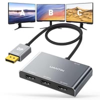 UANTIN DisplayPort–HDMI elosztó 3 monitorhoz MST Hub, 4K 60Hz, 1 DP – 3 HDMI kimenet 1