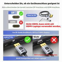 UANTIN DisplayPort–HDMI elosztó 3 monitorhoz MST Hub, 4K 60Hz, 1 DP – 3 HDMI kimenet 5