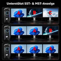 UANTIN DisplayPort–HDMI elosztó 3 monitorhoz MST Hub, 4K 60Hz, 1 DP – 3 HDMI kimenet 4