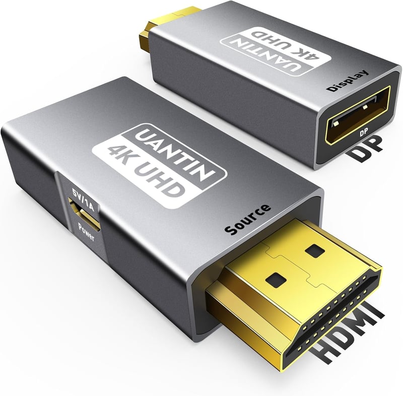 UANTIN HDMI–DisplayPort adapter, egyirányú, 4K 60Hz / 1080p 120Hz