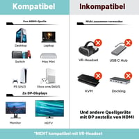 UANTIN HDMI–DisplayPort adapter, egyirányú, 4K 60Hz / 1080p 120Hz 7