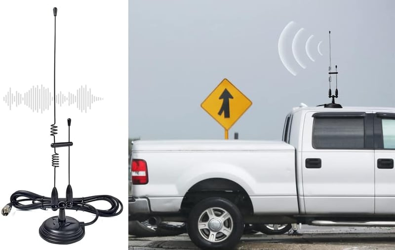 UAYESOK VHF/UHF Duál sávos autós rádió antenna mágneses talppal