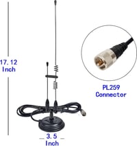 UAYESOK VHF/UHF Duál sávos autós rádió antenna mágneses talppal 2