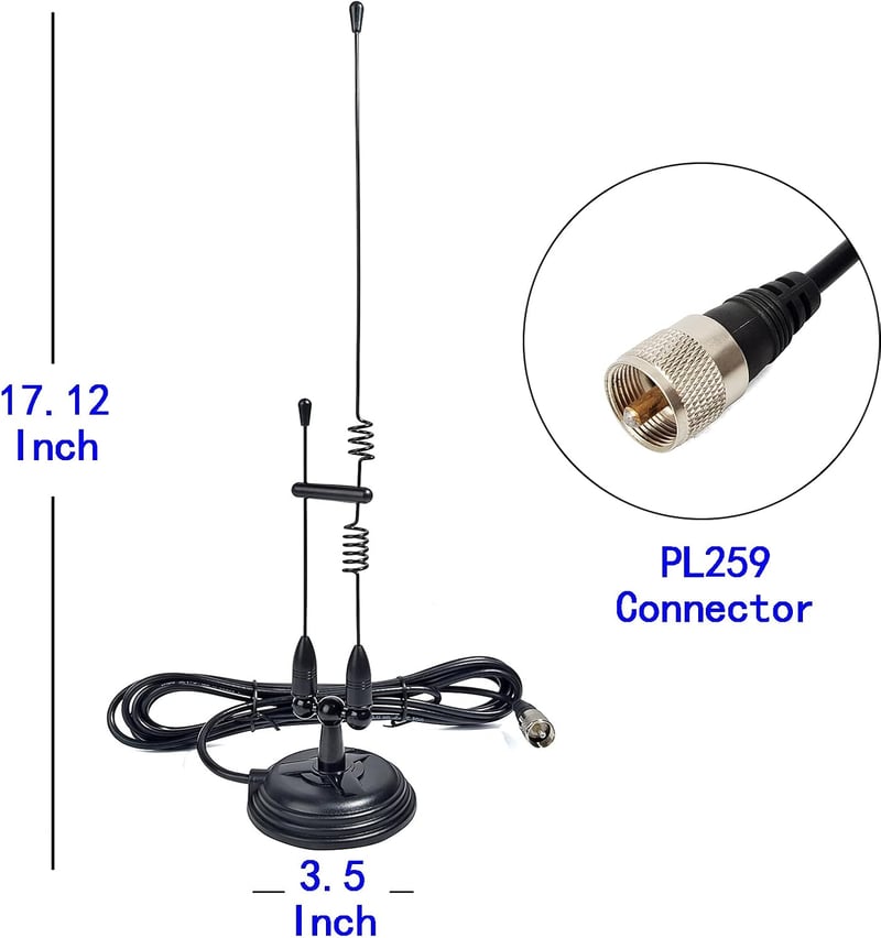 UAYESOK VHF/UHF Duál sávos autós rádió antenna mágneses talppal