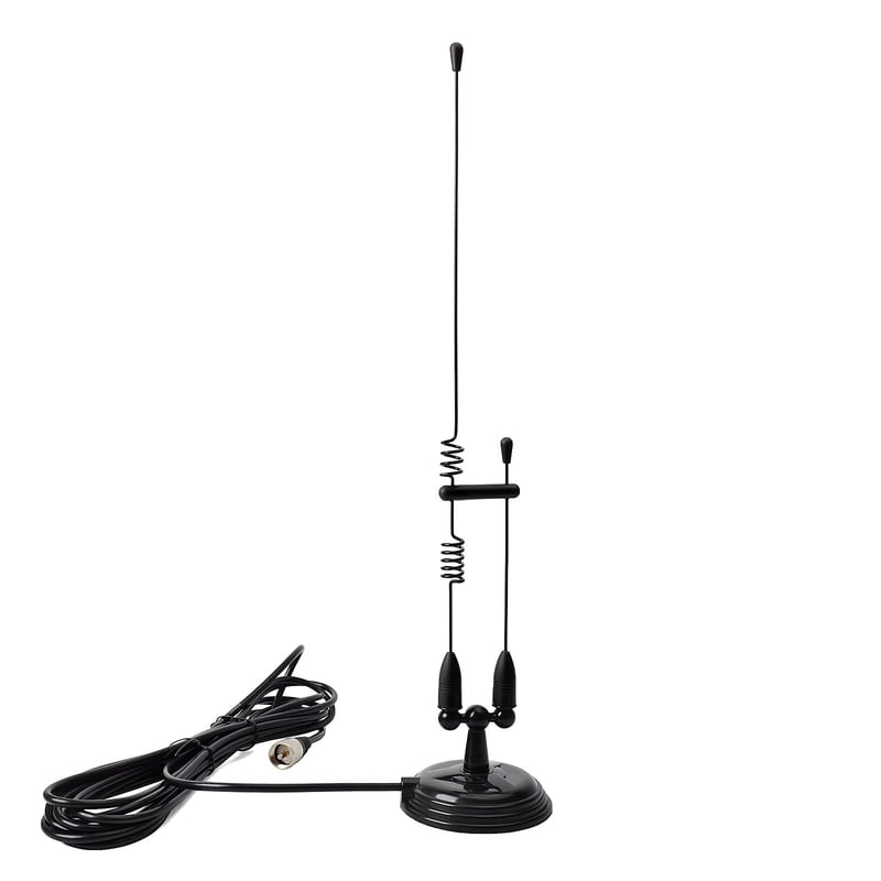 UAYESOK VHF/UHF dvopojasna mobilna radio antena s magnetskim postoljem i kabelom od 4 m - crna