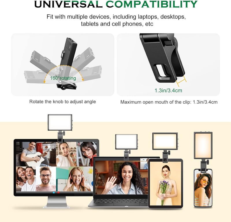 UBeesize USB-s Gyűrűlámpa Laptop Webkamera Videokonferencia Fényerősség Szabályozható