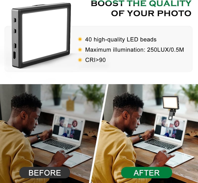 UBeesize USB-s Gyűrűlámpa Laptop Webkamera Videokonferencia Fényerősség Szabályozható