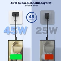 UCALMA 45W USB-C Gyorstöltő Samsung Galaxy S25/S24 + 2m Kábel 5