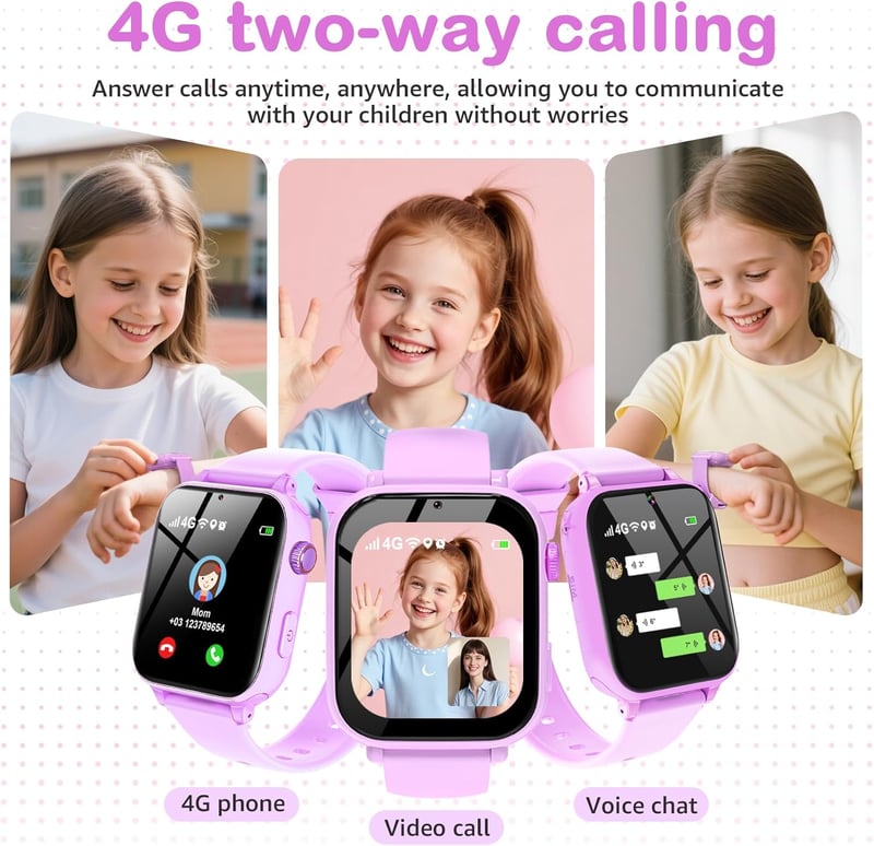 Ucani 4G Gyerek Okosóra GPS-sel, Videohívás, SOS, Iskolai Mód, Lépésszámláló