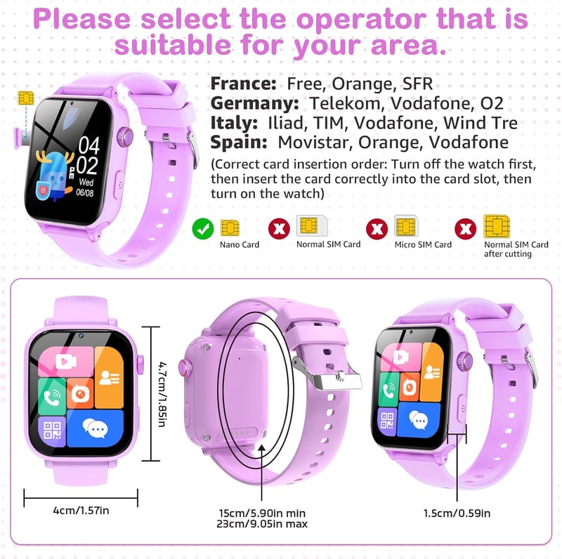 Ucani 4G Gyerek Okosóra GPS-sel, Videohívás, SOS, Iskolai Mód, Lépésszámláló