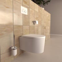 Závesné WC UDiseno bez oplachovacieho kruhu, 360° vírivé splachovanie, keramické nástenné WC, tiché, s WC sedadlom UF so systémom pomalého sklápania, biela, 52,5 cm 3