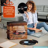Pickup Udreamer cu difuzoare încorporate și conectivitate Bluetooth, fonograf vintage cu transmisie pe curea, 3 viteze, mov 8