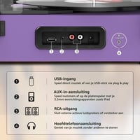 Pickup Udreamer cu difuzoare încorporate și conectivitate Bluetooth, fonograf vintage cu transmisie pe curea, 3 viteze, mov 6