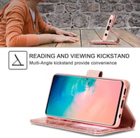 UEEBAI PU Bőr Flip Tok Samsung Galaxy S10 Plus Telefonhoz - 3D Pillangó Mintás Csillogó Kártyatartós Védőtok Állvánnyal, Rózsaarany

AI: I'v 3