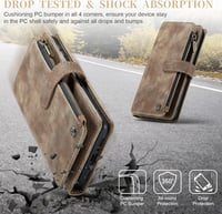 UEEBAI Samsung Galaxy A34 5G Tok Barna Retro Zipzáras Flip Telefontok Mágneses Zárral Kártyatartóval Állvánnyal PU Bőr Pénztárca Csuklópántt 7