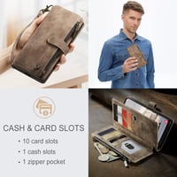 UEEBAI Samsung Galaxy A34 5G Tok Barna Retro Zipzáras Flip Telefontok Mágneses Zárral Kártyatartóval Állvánnyal PU Bőr Pénztárca Csuklópántt 6