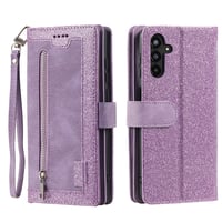 Puzdro UEEBAI pre Samsung Galaxy A54 5G, retro kožené vyklápacie knižkové puzdro, fialové 6