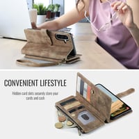 UEEBAI Samsung Galaxy A56 5G Tok Barna Retro Pénztárca Mágneses Zárás Kártyatartó Állvány Funkció Flip Telefontok 4
