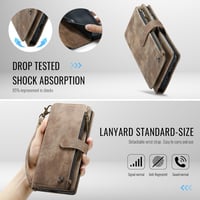 UEEBAI Samsung Galaxy A56 5G Tok Barna Retro Pénztárca Mágneses Zárás Kártyatartó Állvány Funkció Flip Telefontok 7