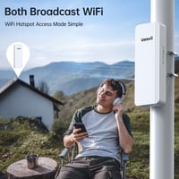 UeeVii 2,4G & 5G dvojpásmový bezdrôtový most IP65 vonkajší bod-bod WiFi CPE, 2x1000 Mbps RJ45 port, 16 dBi anténa, dosah 5 km, 24V PoE napájanie 7