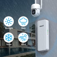 UeeVii 2,4G & 5G dvojpásmový bezdrôtový most IP65 vonkajší bod-bod WiFi CPE, 2x1000 Mbps RJ45 port, 16 dBi anténa, dosah 5 km, 24V PoE napájanie 8