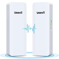 UeeVii 2,4G & 5G dvojpásmový bezdrôtový most IP65 vonkajší bod-bod WiFi CPE, 2x1000 Mbps RJ45 port, 16 dBi anténa, dosah 5 km, 24V PoE napájanie 1