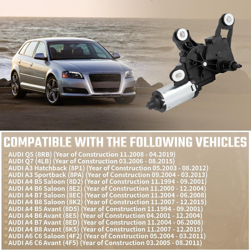 Uenopedin MJ Hátsó Ablaktörlő Motor Audi A3 A4 A6 Q5 Q7 Csere