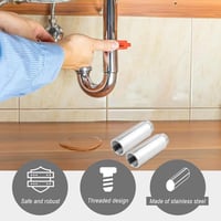 UESDU 3 db rozsdamentes zuhanyfej hosszabbító 1/2" 80mm csatlakozó 5