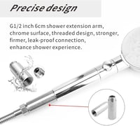 UESDU 3 db rozsdamentes zuhanyfej hosszabbító 1/2" 80mm csatlakozó 4