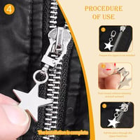 Set 20 cursori fermoar metalic UESDU, 5 culori, pentru geci, valize, cizme 3