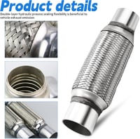 UESDU Rugalmas Kipufogócső Rozsdamentes Acél 50x150x250mm Dupla Fonott 3