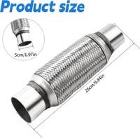 UESDU Rugalmas Kipufogócső Rozsdamentes Acél 50x150x250mm Dupla Fonott 2