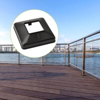 UFURMATE 50x50mm Műanyag Oszloptalp Takaró - 6 db Fekete Dekoratív Korláttalp Burkolat Lépcsőkhöz, Kerítéshez és Korlátokhoz 6