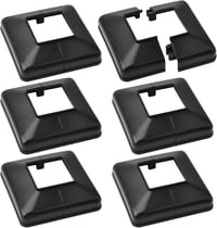 UFURMATE 50x50mm Műanyag Oszloptalp Takaró - 6 db Fekete Dekoratív Korláttalp Burkolat Lépcsőkhöz, Kerítéshez és Korlátokhoz 1
