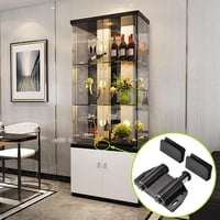 UFURMATE Mágneses Üvegajtó Rögzítő Szett - 2db Érintéses Nyitású Üvegajtó Zár Állítható Szorítóval, 3-6mm Üvegvastagsághoz, Fekete 6