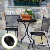 UFURMATE Protecții antiderapante pentru picioare de scaun, capace rotunde pentru mobilier de grădină, protecții din silicon pentru pardoseală exterioară, fier forjat, 32 mm, negru, 24 bucăți 7