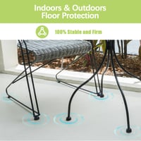 UFURMATE Protecții antiderapante pentru picioare de scaun, capace rotunde pentru mobilier de grădină, protecții din silicon pentru pardoseală exterioară, fier forjat, 32 mm, negru, 24 bucăți 5