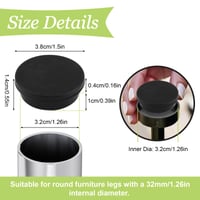 UFURMATE Protecții antiderapante pentru picioare de scaun, capace rotunde pentru mobilier de grădină, protecții din silicon pentru pardoseală exterioară, fier forjat, 32 mm, negru, 24 bucăți 2