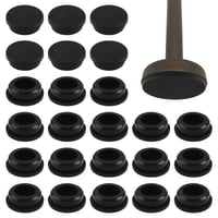 UFURMATE Protecții antiderapante pentru picioare de scaun, capace rotunde pentru mobilier de grădină, protecții din silicon pentru pardoseală exterioară, fier forjat, 32 mm, negru, 24 bucăți 1