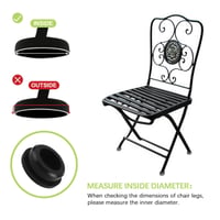 UFURMATE Protecții antiderapante pentru picioare de scaun, capace rotunde pentru mobilier de grădină, protecții din silicon pentru pardoseală exterioară, fier forjat, 32 mm, negru, 24 bucăți 4