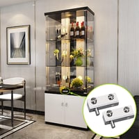 UFURMATE Üvegajtó Zsanér 8 db Állítható Keretmentes Pántok 3-6mm Üveglaphoz Króm Ezüst Színben 5